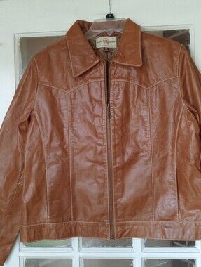 Vintage Wilsons Leather Maxima Jacket Brown Zip Up XL